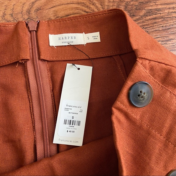 Rust Button Design Skirt - Picture 5 of 5